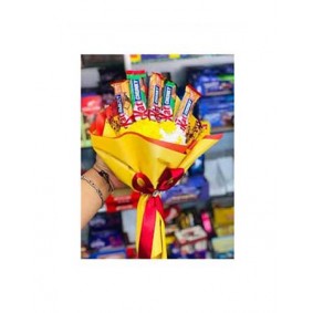 باقة ورد مع شوكولاتة